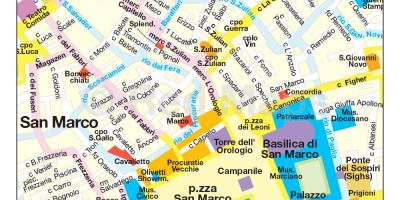 San marco sa Venice mapa - Mapa ng san marco sa Venice sa italya (Italya)